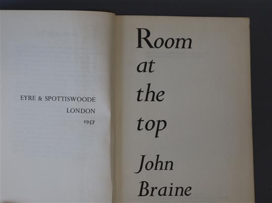 Braine, John - The Room at the Top, 8vo, in unclipped dj, with loss to head and foot of spine, some staining, Eyre & Spottiswood, Londo